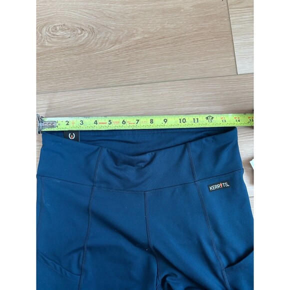 Kerrits Women's Small S Flow Rise Tights Silicone Knee Patch Teal Blue - Picture 6 of 14